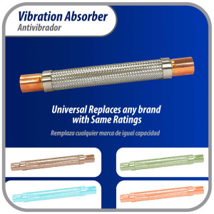 Appli Parts APVE-158 Antivibrador 1-5/8 pulg Soldable Eliminador de Vibracion 43cm Largo 400psi presion maxima de trabajo y 3.265psi presion de rotura