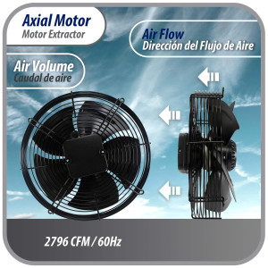 Appli Parts AXF-450-1 17-3/4 in Axial Fan Motor Guard Mounted Fan Blade 220V, 1 Ph, 50-60 Hz, 330W, 1600 rpm, Universal replacement for Cold Room Evaporators, Condensing Units, Work Temp -22F to 140F