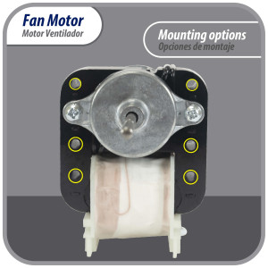 Appli Parts APFM-4680 13 W Motor Ventilador, 110 V, 50/60 Hz, 0.25 A, 3000 rpm, Rotacion CCWSE remplazo Universal para Condensadores NUV-4680, 4680JB1026C y otros numeros originales