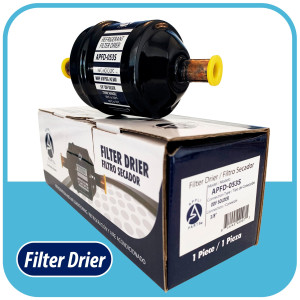 Appli Parts APFD-053S Filtro Secador 3/8 pulg para linea Liquido para Sistemas de Refrigeracion y aire acondicionado 053S ODF Soldable Universal Unidireccional 114mm Largo 51mm Ancho