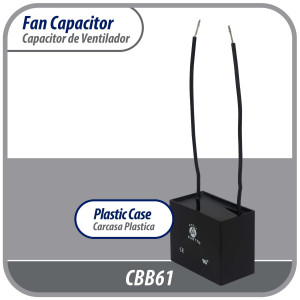 Appli Parts Fan Capacitor 7 mfd (microfarads) uf 250 VAC with 2 Wire Terminal Connections compatible with any brand with same capacitance  1-7/8in Width 7/8in Depth 1-3/8in Height CAP-7-250-2C