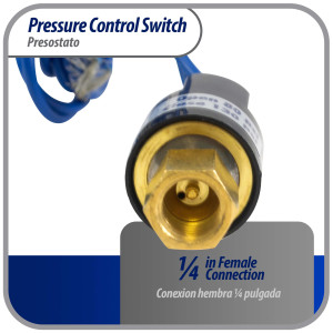 Appli Parts APPS-80130 Valvula Presostato R410 Baja, Abre 80 psi, Cierra 130 psi, 1 m Cable, SPST, 1/4 SAE Hembra, Reset Automatico, remplazo Universal para Aire Acondicionado