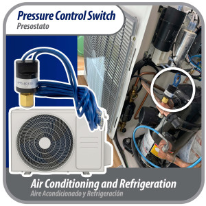 Appli Parts APPS-80130 Valvula Presostato R410 Baja, Abre 80 psi, Cierra 130 psi, 1 m Cable, SPST, 1/4 SAE Hembra, Reset Automatico, remplazo Universal para Aire Acondicionado