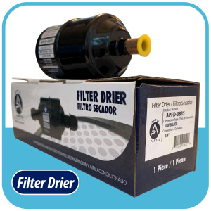 Appli Parts APFD-083S Filtro Secador 3/8 pulg para linea Liquido para Sistemas de Refrigeracion y aire acondicionado 083S ODF Soldable Universal Unidireccional 140mm Largo 51mm Ancho