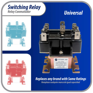 Appli Parts APSWR-340 90-340,24 VAC Coil, General Purpose Switching Relay,DPDT, for HVAC applications and other general electrical installations replaces APSR-340
