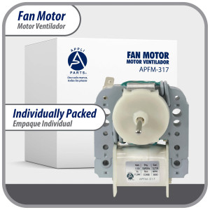 Appli Parts APFM-317 11.5 W Motor Ventilador, 110 V, 50/60 Hz, 0.21 A, 3000 rpm, rotacion CCW, para Evaporadores de Refrigeradores remplaza numeros de parte original WR60X30349, WR60X190, WR60X182 y otros