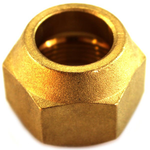 Appli Parts APFN-34 Copa tuerca cortas de laton de 3/4 de diametro exterior flare para usar con tuberias de cobre, laton, aluminio o acero en aplicaciones de plomeria y climatizacion de lineas de gas