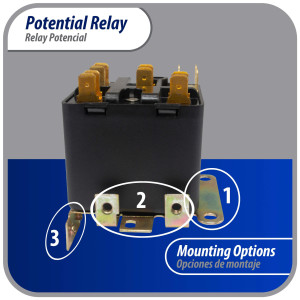 Appli Parts APPR-068 Relay Potencial 068, Voltaje de Bobina 502 V, Recogida Minima 325 V, Recogida Maxima 345 V, Caida Maxima 135 V, 50/60Hz Remplazo universal para unidades de refrigeracion y aire acondicionado