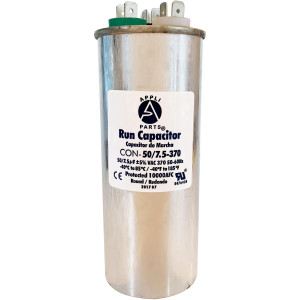 Appli Parts Condensador Capacitor de Marcha 50+7.5 Mfd uF (microfaradios) 370VAC CBB65 Universal Aire acondicionado y otras aplicaciones Redondo UL E476928 5cm Ancho 13.6cm Alto CON-50/7.5-370-R Appli Parts Condensador Capacitor de Marcha 50+7.5 Mfd uF (microfaradios) 370VAC CBB65 Universal Aire acondicionado y otras aplicaciones Redondo UL E476928 5cm Ancho 13.6cm Alto CON-50/7.5-370-R