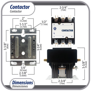 Appli Parts APAC-35024 Heavy Duty Contactor 3 Poles 50A 24V Coil Replacement for AC Compressors and Electrical Applications UL Certified E476929