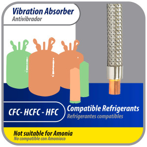 Appli Parts APVE-12 Antivibrador 1/2 pulg Soldable Eliminador de Vibracion 23cm Largo 500psi presion maxima de trabajo y 3.265psi presion de rotura