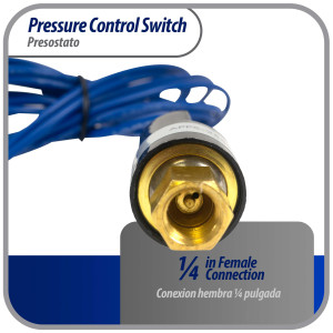Appli Parts APPS-2580 Valvula Presostato R22 Baja, Abre 25 psi, Cierra 80 psi, 1 m Cable, SPST, 1/4 SAE Hembra, Reset Automatico, remplazo Universal para Aire Acondicionado
