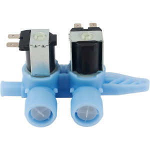 Appli Parts APIV-2112 Valvula de entrada de agua para lavadoras 2 Entradas de 3/4 NPT y 1 Salida 1/2 conexion rapida 110-120V 50/60Hz remplazo universal para lavadoras GE WH13X10024 y otras marcas