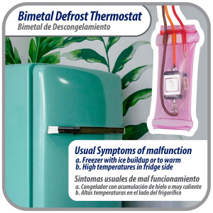 Appli Parts APBT-R2006FP Bimetal Termico Tipo Asiatico 3 Cables Abre 12C Cierra -5C Fusible 72C con 1 conector Cables Negro / Naranja / Rojo, Referencia BIM-2006, 14JB2006, PB302 Termodisco