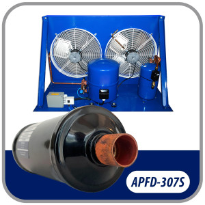 Appli Parts APFD-307S Filtro Secador 7/8 pulg para linea Liquido para Sistemas de Refrigeracion y aire acondicionado 307S ODF Soldable Universal Unidireccional 267mm Largo 100mm Ancho