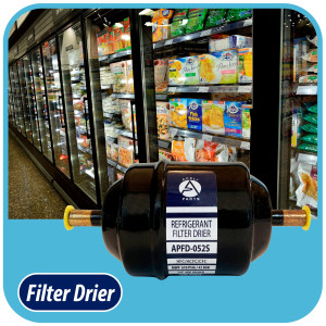 Appli Parts APFD-052S Filtro Secador 1/4 pulg para linea Liquido para Sistemas de Refrigeracion y aire acondicionado 052S ODF Soldable Universal Unidireccional 114mm Largo 51mm Ancho