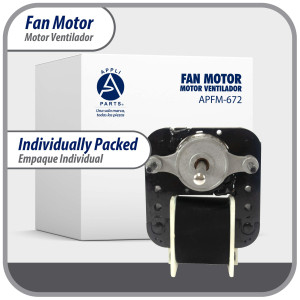 Appli Parts APFM-672 1/130 Hp Motor Ventilador, 220 V, 50/60 Hz, 3000 rpm, rotacion Reversible, Kit Universal, eje 3/16 pulg x 1-1/4 pulg largo, incluye 2 Aspa 4 y 5.5 pulg Certificado UL E479056 Remplaza NUV-672, SM672