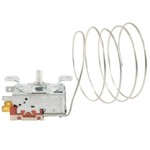 Appli Parts Termostato de refrigeracion para neveras, congeladores, exhibidores frios SPST Entrada fria -17.5 C Corte frio -24 C Corte Caliente -10 C Capilar 1200 mm remplaza K50P-1126 APRT-1126