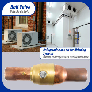 Appli Parts APBV-218 2-1/8 in Shut Off Ball Valve ODF Universal Replacement 610 psi (4.2 Mpa) max pressure -22 F to 248 F work temperature with 1/4 in SAE service port, with 12-2/3 in overall length