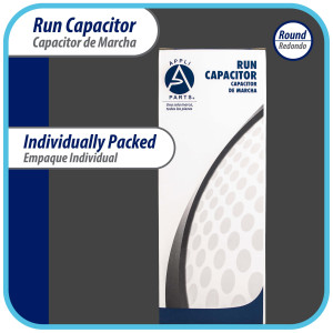 Appli Parts Condensador Capacitor de Marcha 55 Mfd uF (microfaradios) 250VAC CBB60 Cuerpo plastico para bombas de agua y otras aplicaciones Redondo UL E476928 10.8 cm Alto 5 cm Ancho CON-55-250-P