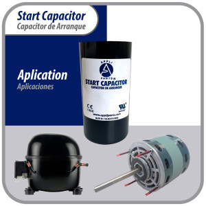 Appli Parts CON-145-250 Capacitor de Arranque 145-175 MFD (microfaradios) uF, 250 VAC. Universal para Motores Electricos, condensador de arranque de 3.7 cm de Diametro, 8.6 cm de Alto