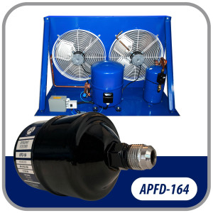 Appli Parts APFD-164 Filtro Secador 1/2 pulg para linea Liquido para Sistemas de Refrigeracion y aire acondicionado 164 SAE Rosca Universal Unidireccional 178mm Largo 76mm Ancho
