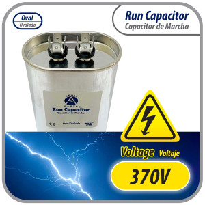 Appli Parts Condensador Capacitor de Marcha 25 Mfd uF (microfaradios) 370VAC CBB65 Universal Aire acondicionado y otras aplicaciones Ovalado UL E476928 cm Alto cm Ancho CON-25-370