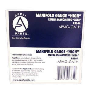 Appli Parts APMG-GA1H Esfera Alta R410 para Manometro 1/4 pulg SAE, Escala Dual Presion Kpa/psi, Escala Dual Temperatura Fahrenheit/Centigrados