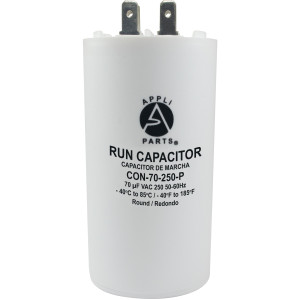 Appli Parts Condensador Capacitor de Marcha 70 Mfd uF (microfaradios) 250VAC CBB60 Cuerpo plastico para bombas de agua y otras aplicaciones Redondo UL E476928 CON-70-250-P Appli Parts Condensador Capacitor de Marcha 70 Mfd uF (microfaradios) 250VAC CBB60 Cuerpo plastico para bombas de agua y otras aplicaciones Redondo UL E476928 CON-70-250-P