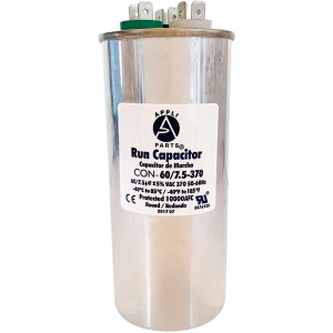 Appli Parts Condensador Capacitor de Marcha 60+7.5 Mfd uF (microfaradios) 370VAC CBB65 Universal Aire acondicionado y otras aplicaciones Redondo UL E476928 5.4cm Ancho 13.6cm Alto CON-60/7.5-370-R Appli Parts Condensador Capacitor de Marcha 60+7.5 Mfd uF (microfaradios) 370VAC CBB65 Universal Aire acondicionado y otras aplicaciones Redondo UL E476928 5.4cm Ancho 13.6cm Alto CON-60/7.5-370-R