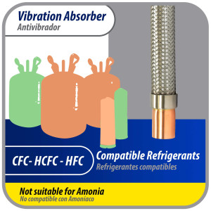 Appli Parts APVE-118 Antivibrador 1-1/8 pulg Soldable Eliminador de Vibracion 33cm Largo 450psi presion maxima de trabajo y 3.265psi presion de rotura