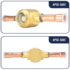 Appli Parts APSG-38AS Visor de Liquido 3/8 pulg Indicador de Humedad con conexiones Soldable con cuerpo solido para Sistemas de Refrigeracion y Aire Acondicionado