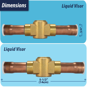 Appli Parts APSG-34AS Visor de Liquido 3/4 pulg Indicador de Humedad con conexiones Soldable con cuerpo solido para Sistemas de Refrigeracion y Aire Acondicionado
