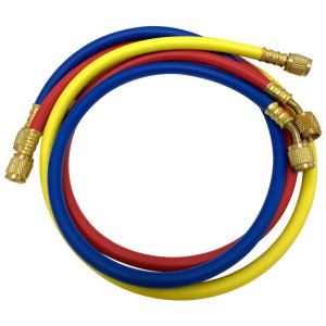 Appli Parts APMG-H72630 180 cm Largo 1/4 pulg SAE, 3 Mangueras para Manometro, Multiple Refrigerante R22,R134, Rango de presion 600-3000 psi para uso en Sistemas de Refrigeracion y Aire Acondicionado