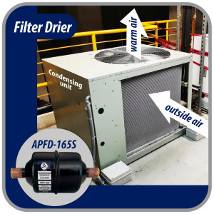 Appli Parts APFD-165S Filtro Secador 5/8 pulg para linea Liquido para Sistemas de Refrigeracion y aire acondicionado 165S ODF Soldable Universal Unidireccional 178mm Largo 76mm Ancho