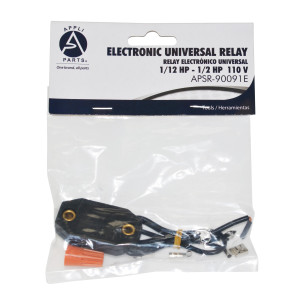 Appli Parts APSR-90091E Relay Electronico Universal 1/12 hasta 1/2 hp, 110 V, rele de estado solido. Para proteccion de motores y compresores  Remplaza RRC-9009