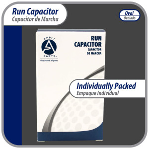 Appli Parts Condensador Capacitor de Marcha 15 Mfd uF (microfaradios) 370/450VAC CBB65 Universal Aire acondicionado y otras aplicaciones Ovalado UL 9cm Alto 3.4cm Ancho 5.4cm Largo CON-15-450-O 