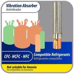 Appli Parts APVE-138 Antivibrador 1-3/8 pulg Soldable Eliminador de Vibracion 37cm Largo 500psi presion maxima de trabajo y 3.265psi presion de rotura