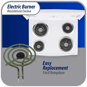 WB30K10002 Appli Parts Surface Burner Heating Element 3 turns, 6 in, 3 turn, 1250 W, 240 V, Replaces GE General Electric SP12YA, WB30K10002, SU201, TS3W6212, 404064, WB30K10005, 5303015716, 316439800, 318372210, WB30T10023, WB30T10075, 2391B, 5304431013, 