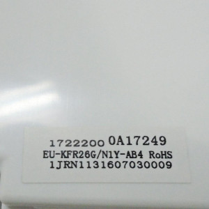Display para equipos de aire acondicionado mini split pared alta unidad interna Evaporador 17222000A17249 EU-KFR26G/N1Y-AB2.JD.GN.WXXS.XS2.8 RoHS Puede Incluir 17122000A13927 Sirve ecox
 Display para equipos de aire acondicionado mini split pared alta unidad interna Evaporador 17222000A17249 EU-KFR26G/N1Y-AB2.JD.GN.WXXS.XS2.8 RoHS Puede Incluir 17122000A13927 Sirve ecox