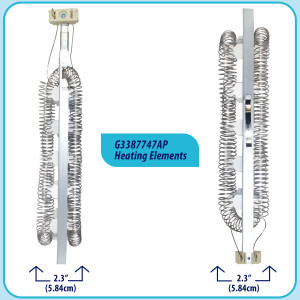 3387747 Appli Parts dryer Heating Element part number 3387747AP 5200 W replaces original parts from other brands electric dryers