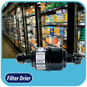 Appli Parts APFD-033 Filtro Secador 3/8 pulg para linea Liquido para Sistemas de Refrigeracion y aire acondicionado 033 SAE Rosca Universal Unidireccional 102mm Largo 25mm Ancho