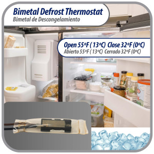 Appli Parts APBT-S2013 Bimetal Termico Tipo Asiatico 2 Cables Abre 13 C y Cierra 0 C, con cables Marron y Negro, Remplaza BIM-2013 Termodisco