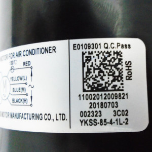 Motor Indoor Unit Ecox YKSS-85-4-1L-2 double shaft RoHS 11002012009821 Fits: ecox EPTC048C10B EPTC060C10B Midea PAC60611FCA PAC606FCI PAC48611FCA Carrier Heil Quaker Klimaire KFUF060-C2G