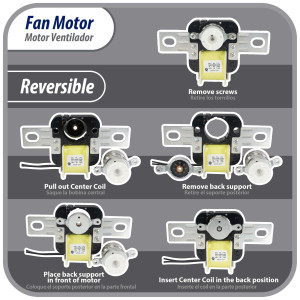 Appli Parts APFM-329 20 W Motor Ventilador, 110 V, 50/60 Hz, 0.48 A, 3000 rpm, rotacion CW remplazo Universal para Evaporadores, no incluye aspa