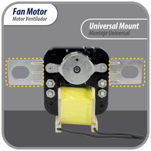 Appli Parts APFM-329 20 W Motor Ventilador, 110 V, 50/60 Hz, 0.48 A, 3000 rpm, rotacion CW remplazo Universal para Evaporadores, no incluye aspa
