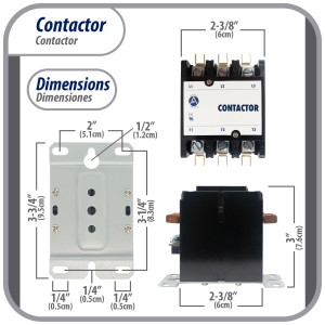 Appli Parts APAC-330240 Heavy Duty Contactor 3 Poles 30A 240V Coil Replacement for AC Compressors and Electrical Applications UL Certified E476929