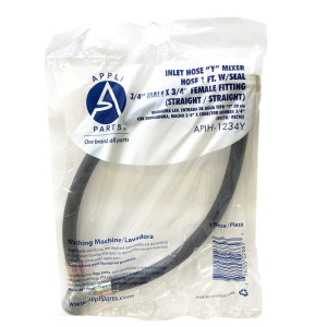 Appli Parts APIH-1234Y 1 ft Y Mixer Washing Machine Inlet Hose with Gasket 3/4 Male x 3/4 Female Fitting, Straight Connectors