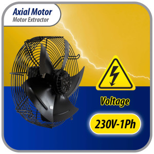 Appli Parts AXF-250 Extractor Axial 250 mm (9-7/8 pulg) 220 V, 1 ph, 50-60 Hz, 68W 1620 rpm, Rango Temperatura -30 C a 60 C, incluye aspa y base tipo jaula