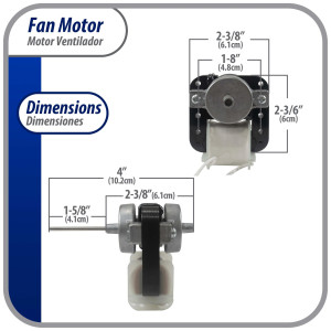 Appli Parts APFM-6122 8 W Motor Ventilador, 110 V, 50/60 Hz, 0.15 A, 3000 rpm, rotacion CCW remplazo Universal para Evaporadores numeros originales DAI6122 y otros